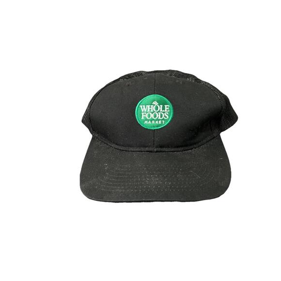 Other - Whole Foods Market Employee Hat Black Mesh Trucker Snapback Cap Grocery Store